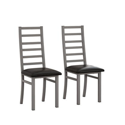 Metal Dining Chairs With Steel Legg, High Back Armless Design Home Essentials