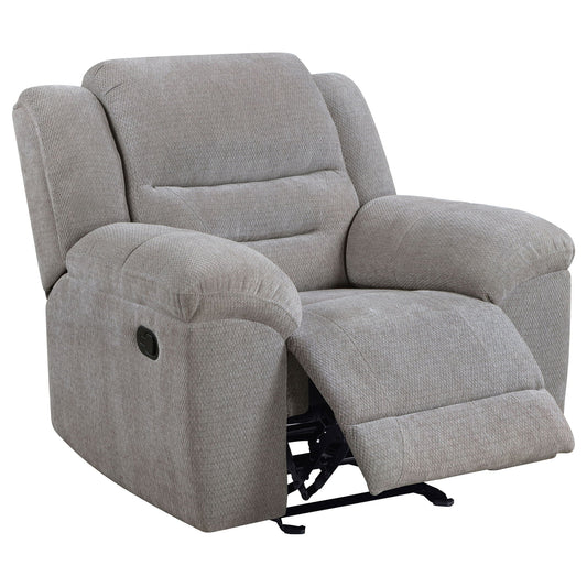 Gilson - Chenille Upholstered Reclining Glider Recliner - Gray Coaster Fine Furniture