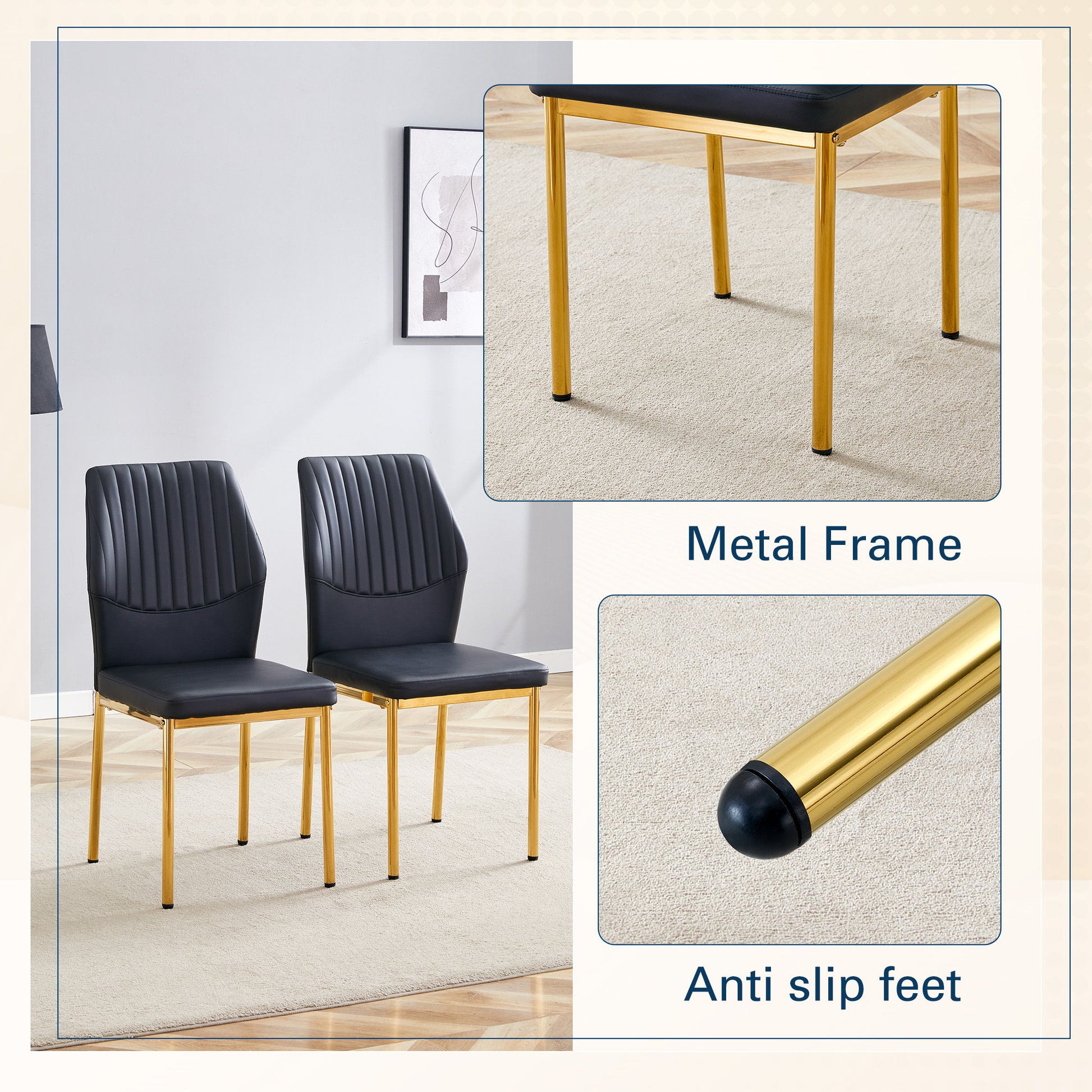 Luxury Simple Chair With Metal Gold Leg Home Essentials