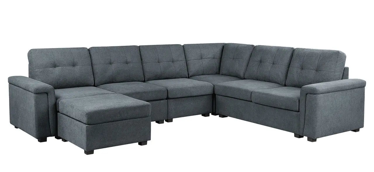 Isla - Fabric Sectional Sofa With Ottoman Lilola Home