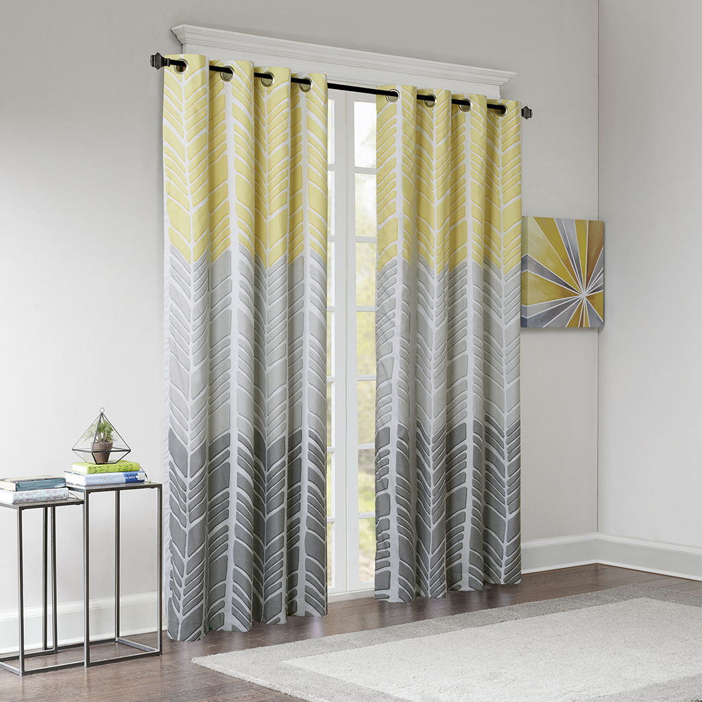 Adel - Printed Total Blackout Window Panel - Yellow