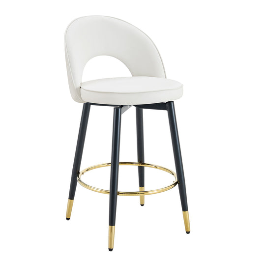 Upholstered Rotatable Bar Chair With Metal Legs For Dining Room Home Essentials