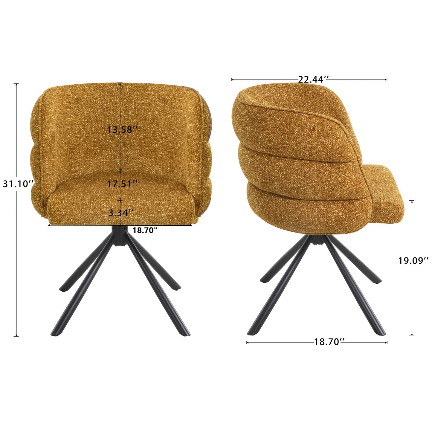 270 Degree Swivel Upholstered Desk Chairs (Set of 2) Home Essentials
