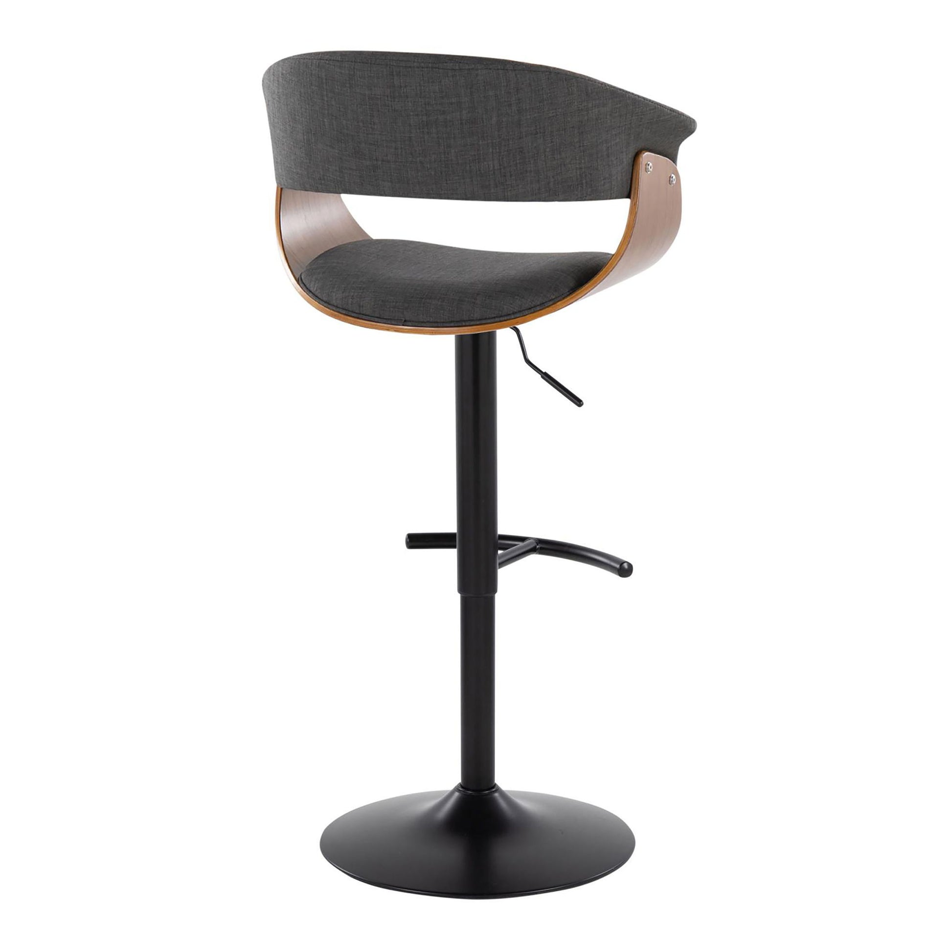 Vintage Mod - Mid Century Modern Adjustable Height Barstool With Swivel & Rounded T Footrest (Set of 2) Lumi Source