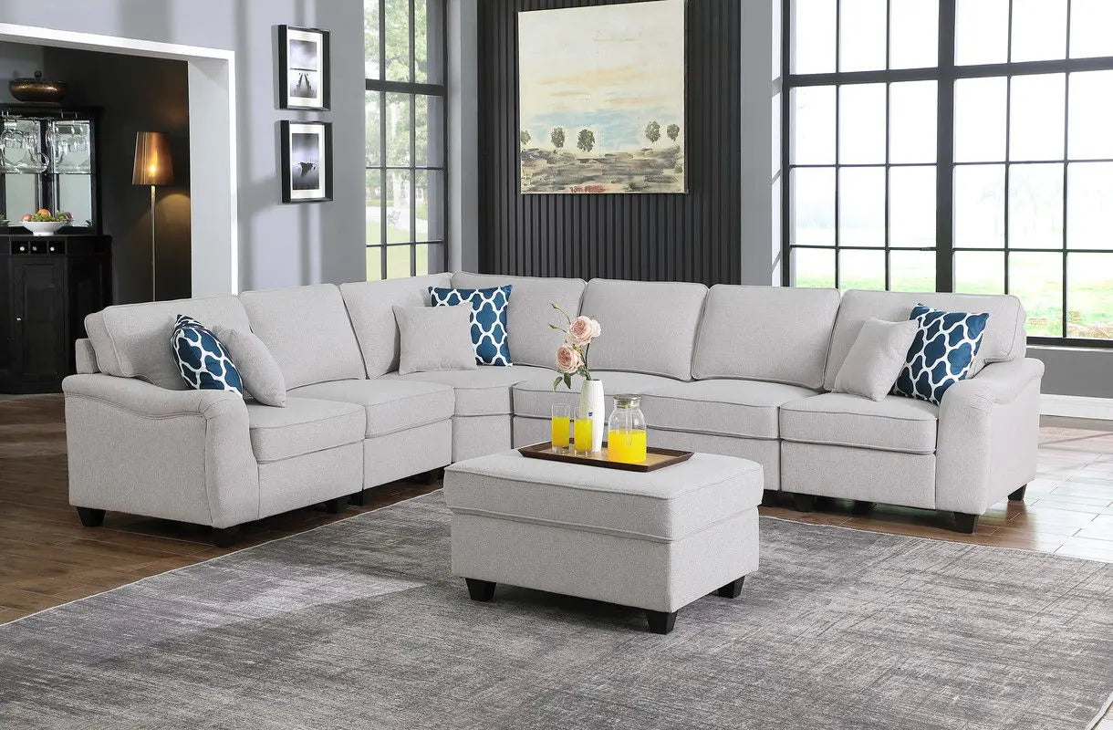 Leo - Comfor Modular Sofa And Ottoman Lilola Home