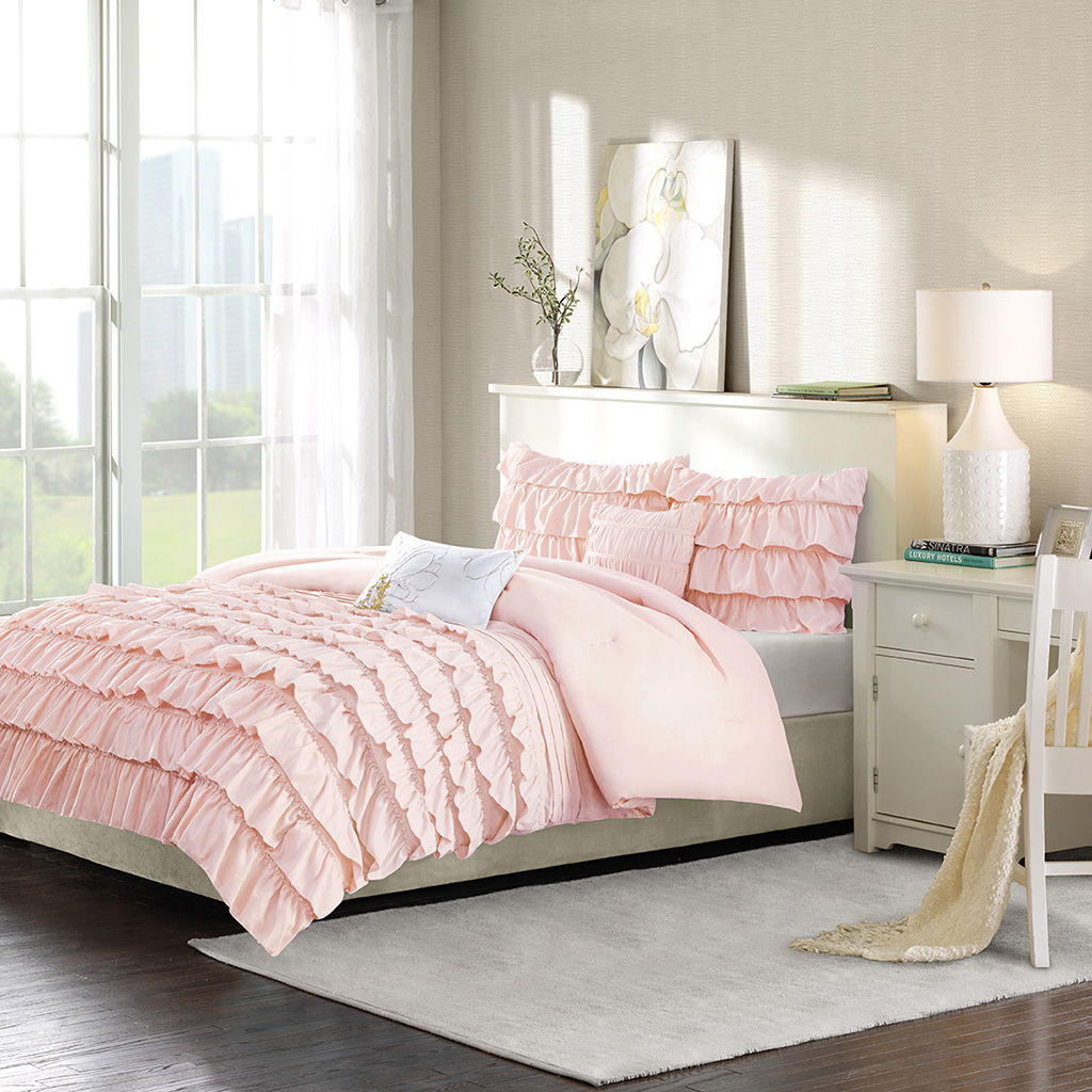 Waterfall Comforter Set - Blush