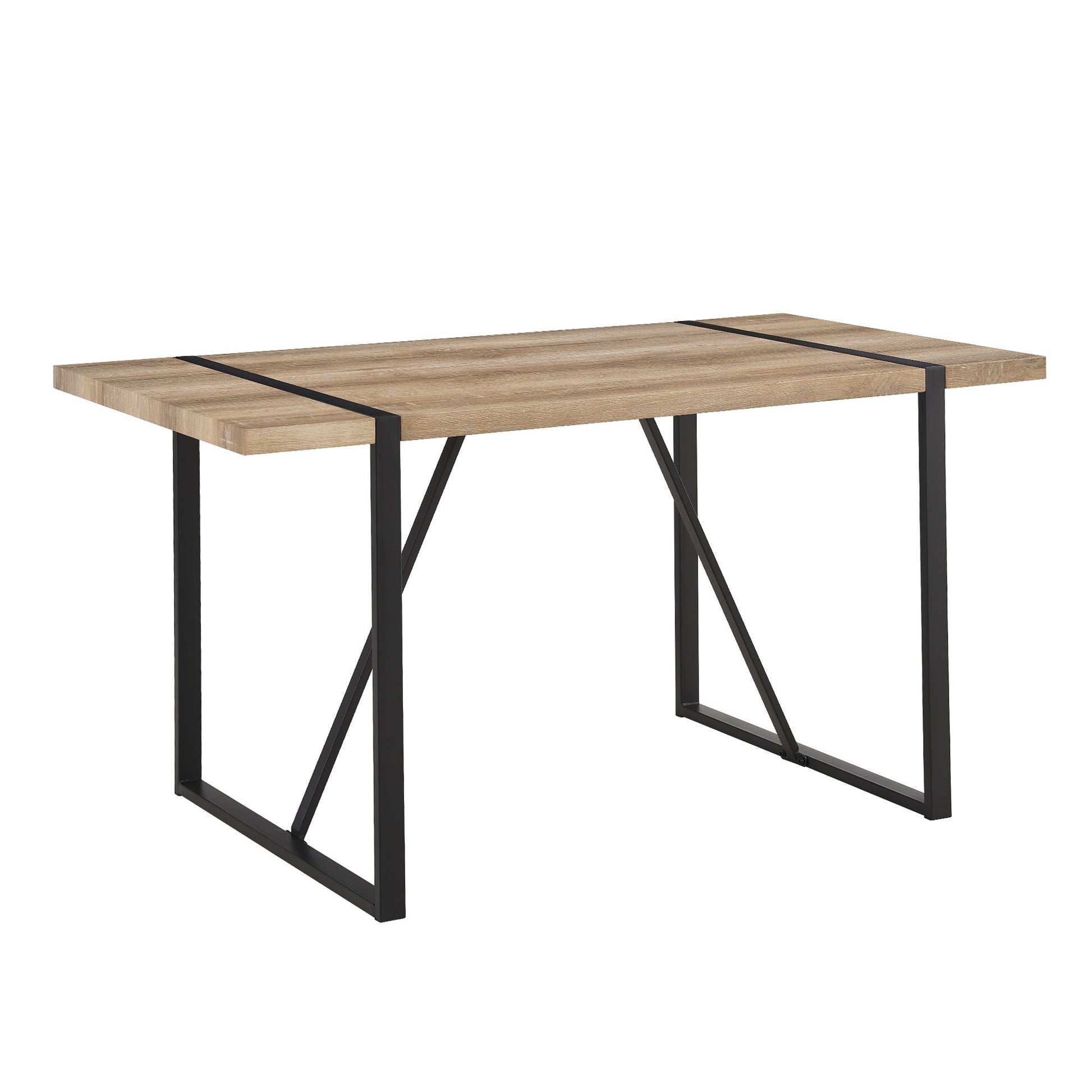 Modern Dining Table With Black Metal Legs For 4 - 6 Person Home Essentials