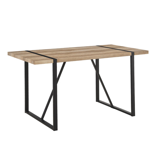 Modern Dining Table With Black Metal Legs For 4 - 6 Person Home Essentials