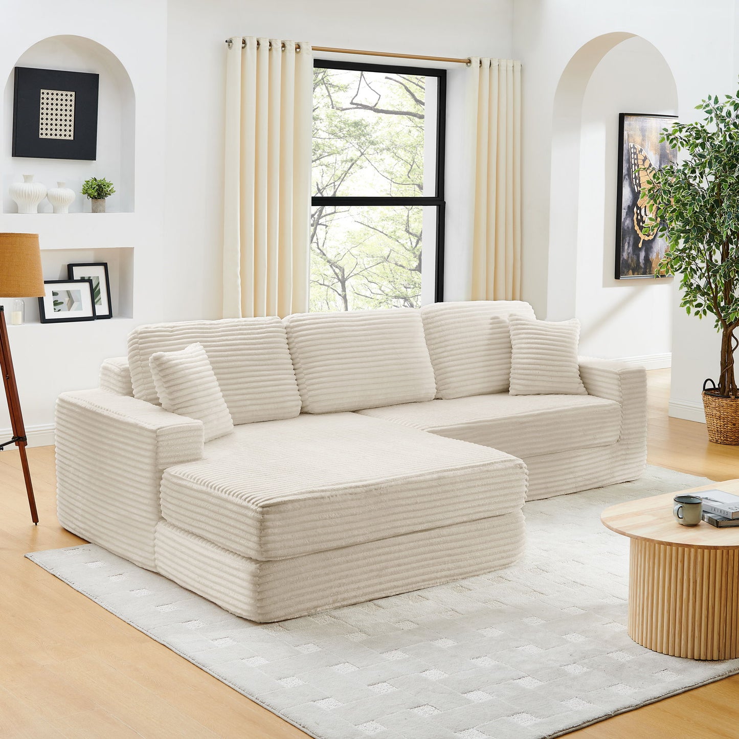 Modern Minimalist L Shape Modular Sectional Sofa, Couch Home Essentials