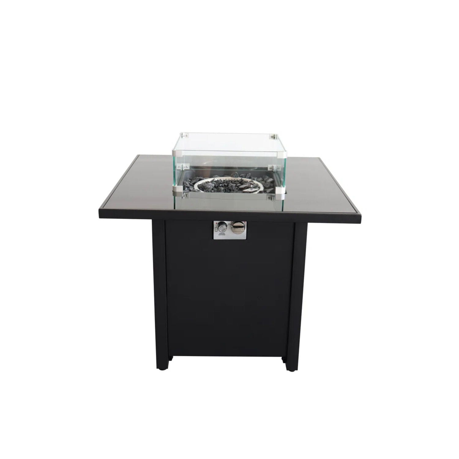 Powder Coated Fire Pit With Top - Black LSI Patio Furniture