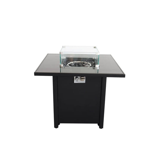 Powder Coated Fire Pit With Top - Black LSI Patio Furniture
