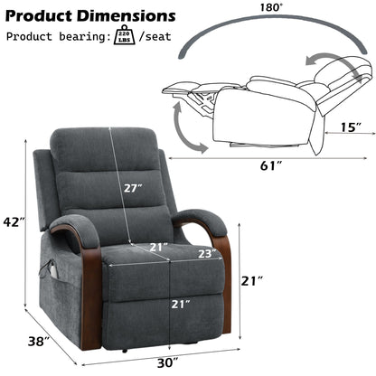 Kayla - Power Recliner With Lift & Heating & Massage (Zero Gravity) - Gray Acme