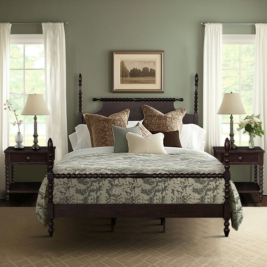 Beckett - Queen Turned Spindle Bed - Morocco Brown Madison Park Signature