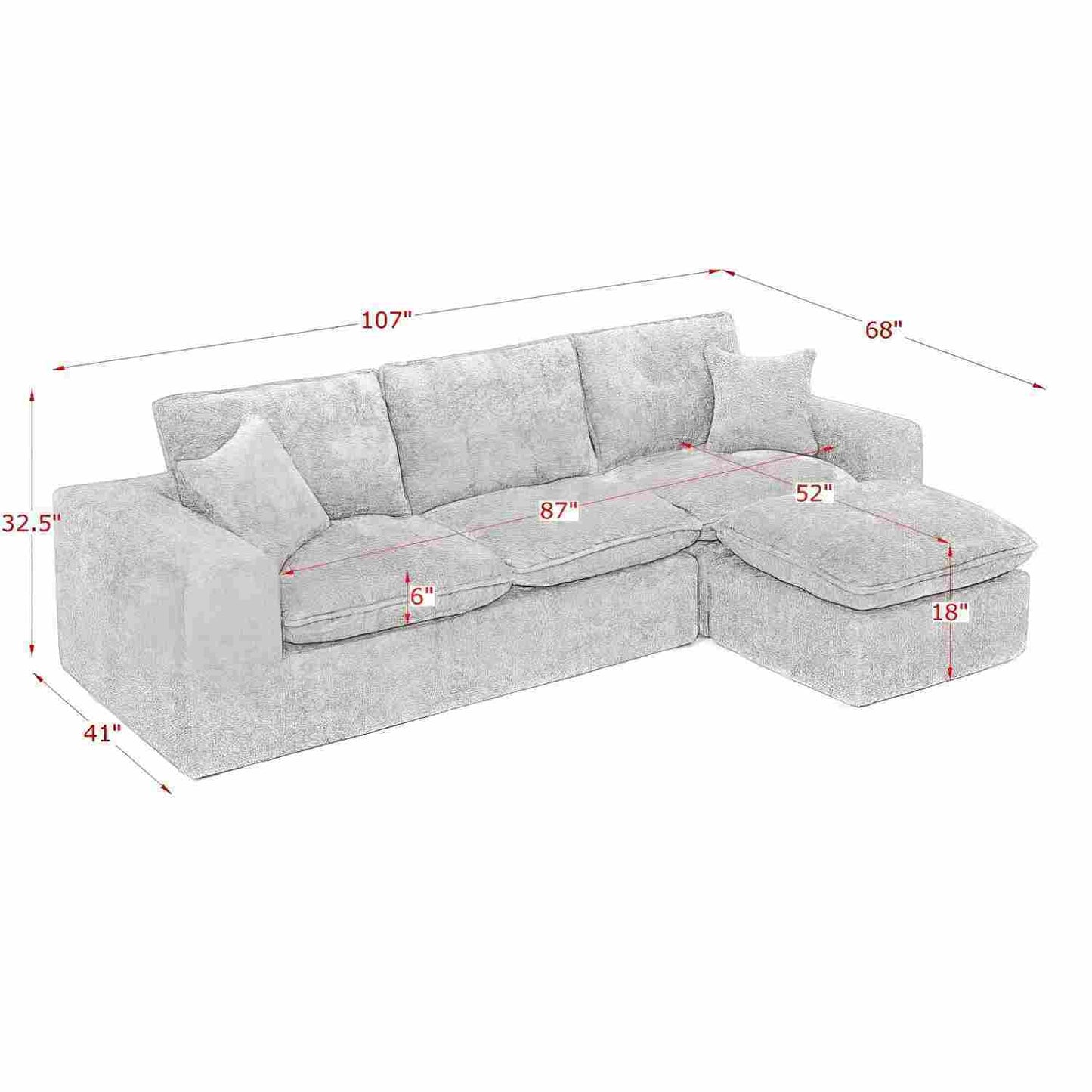 Sectional Sofa With Moveable Ottoman Home Essentials