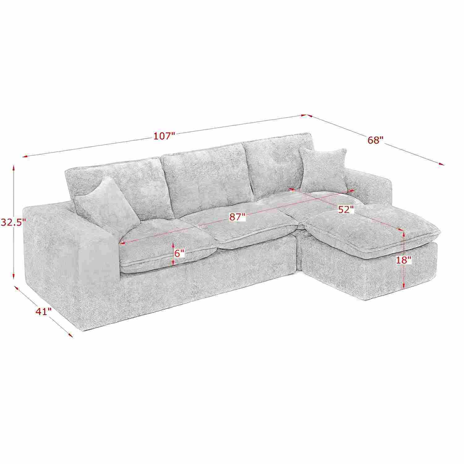Sectional Sofa With Moveable Ottoman Home Essentials
