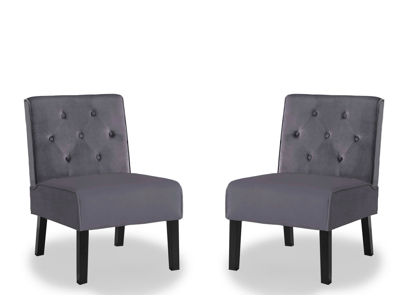 Reese - Living Room Armless Button Tufted Pattern Accent Chair (Set of 2) US Pride