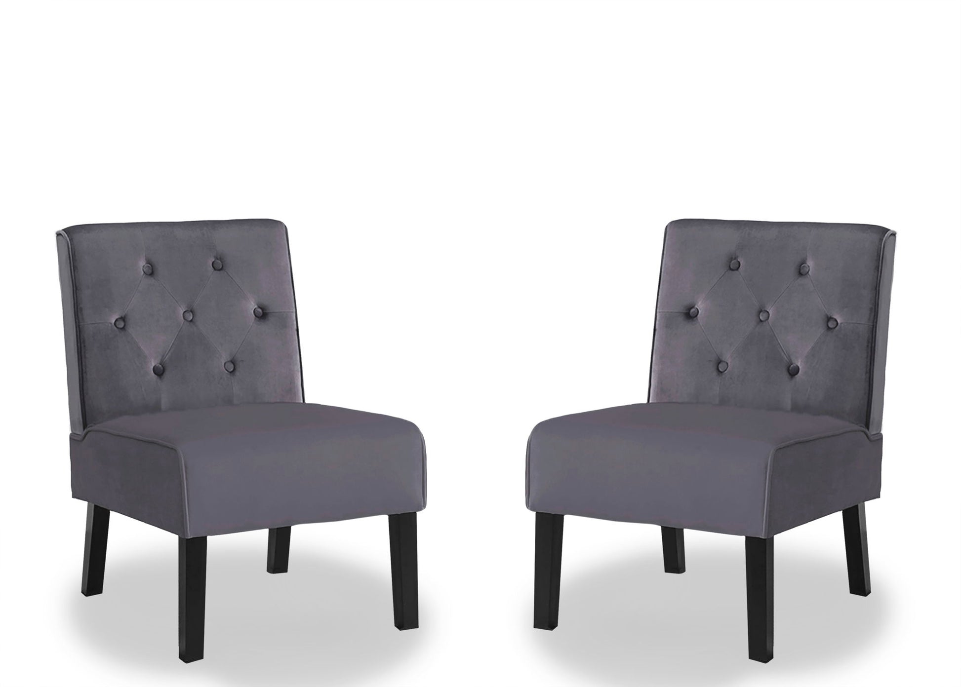 Reese - Living Room Armless Button Tufted Pattern Accent Chair (Set of 2) US Pride