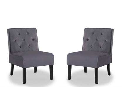 Reese - Living Room Armless Button Tufted Pattern Accent Chair (Set of 2) US Pride