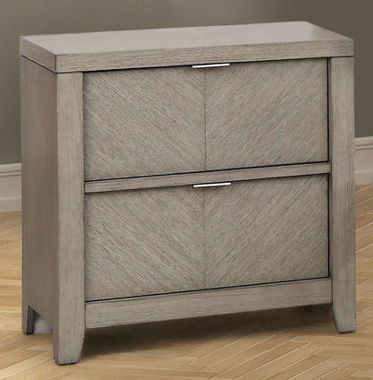 2 Drawer Nightstand - Light Gray Bernards Furniture