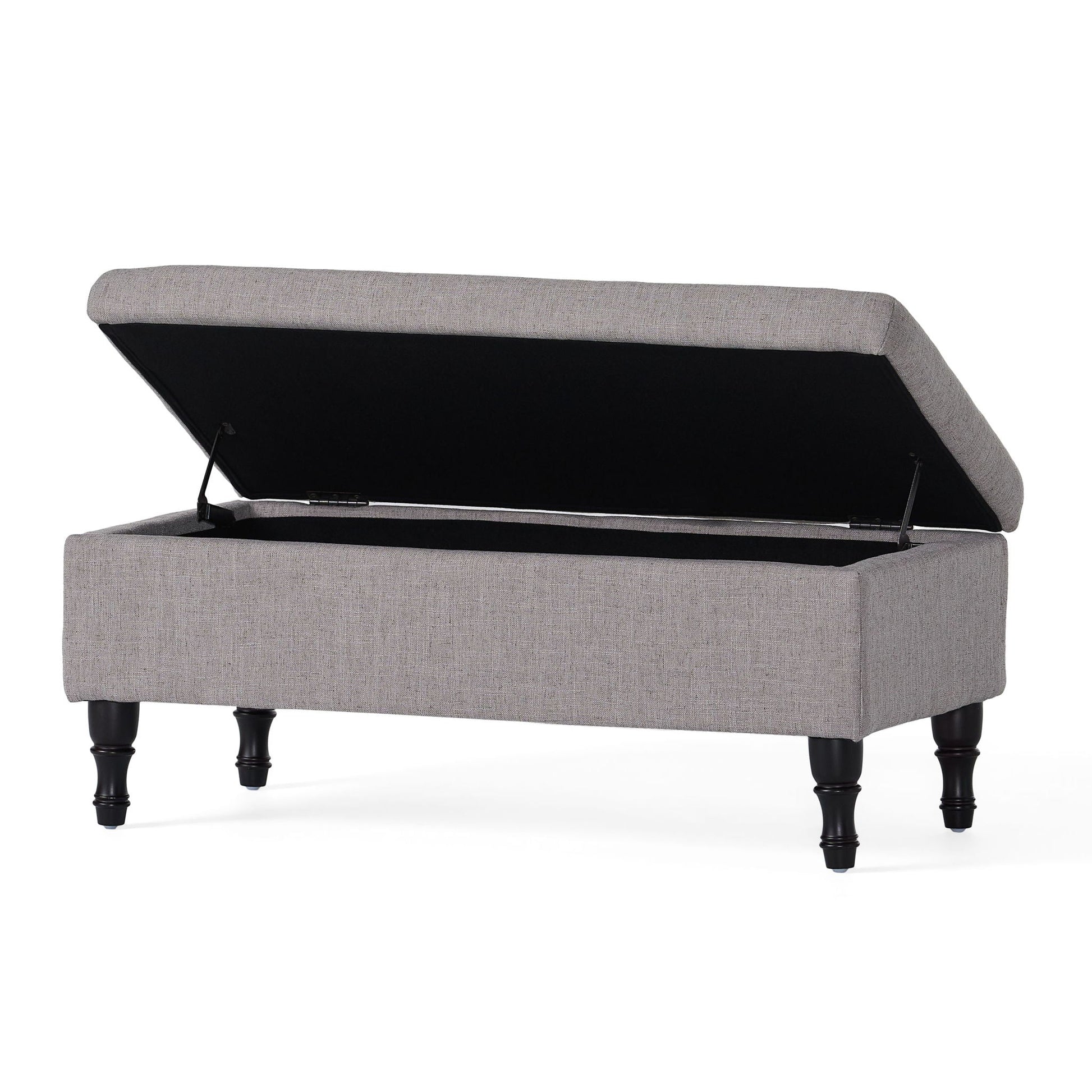 Dean - Fabric Storage Wide Tufted Rectangle Ottoman - Gray Noble House