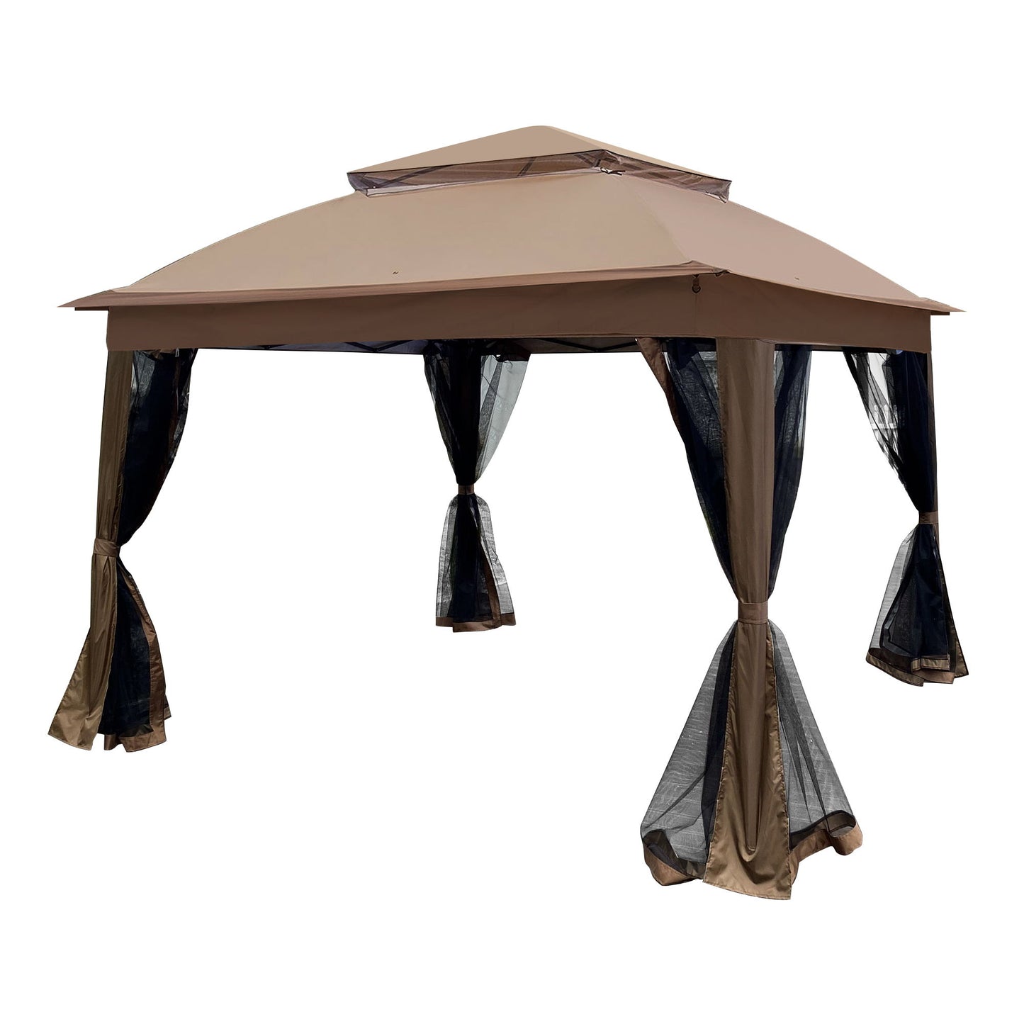 Outdoor Pop Up Gazebo Canopy With 2 Tier Soft Top And Removable Zipper Netting Home Essentials
