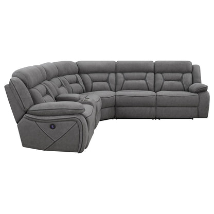 Barton - Upholstered Power Reclining Sectional Sofa - Gray Furniture Max
