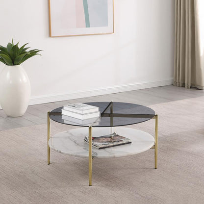 Jonelle - Round Glass Top Table CoasterEveryday