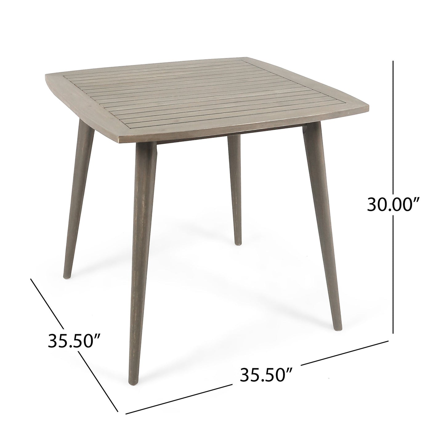 Modern Indoor Square Acacia Wood Dining Table With Toothpick Leg Design Noble House