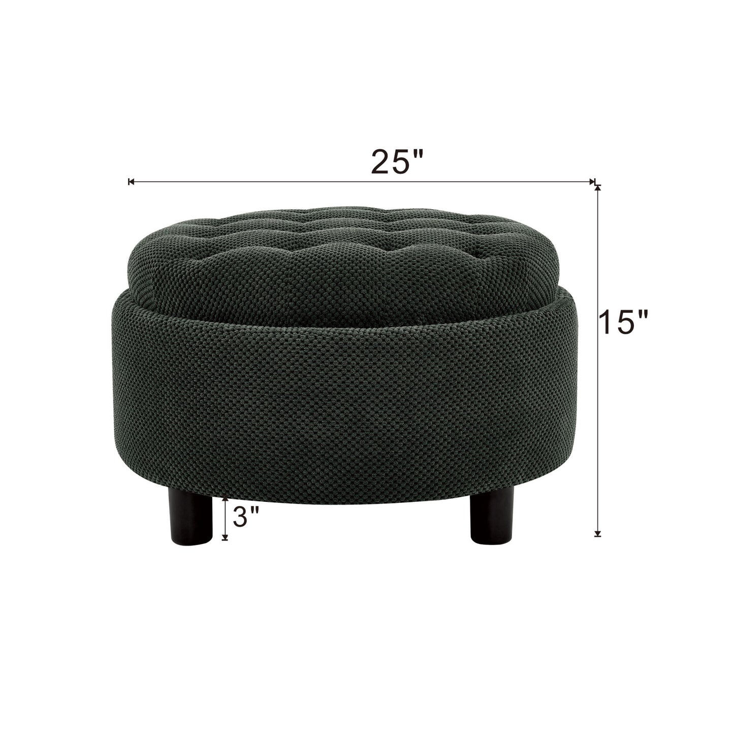 Storage Round Footstool Table Ottoman Home Essentials