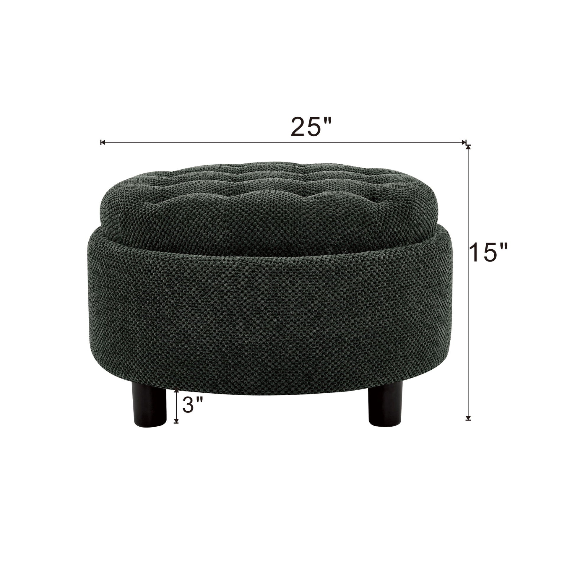 Storage Round Footstool Table Ottoman Home Essentials