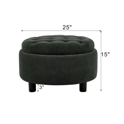 Storage Round Footstool Table Ottoman Home Essentials