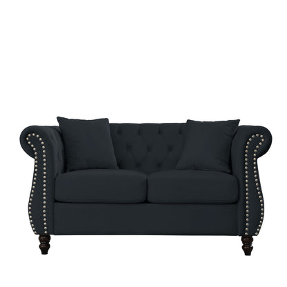 Chesterfield Sofa With Rolled Arms And Nailhead Trim Home Essentials