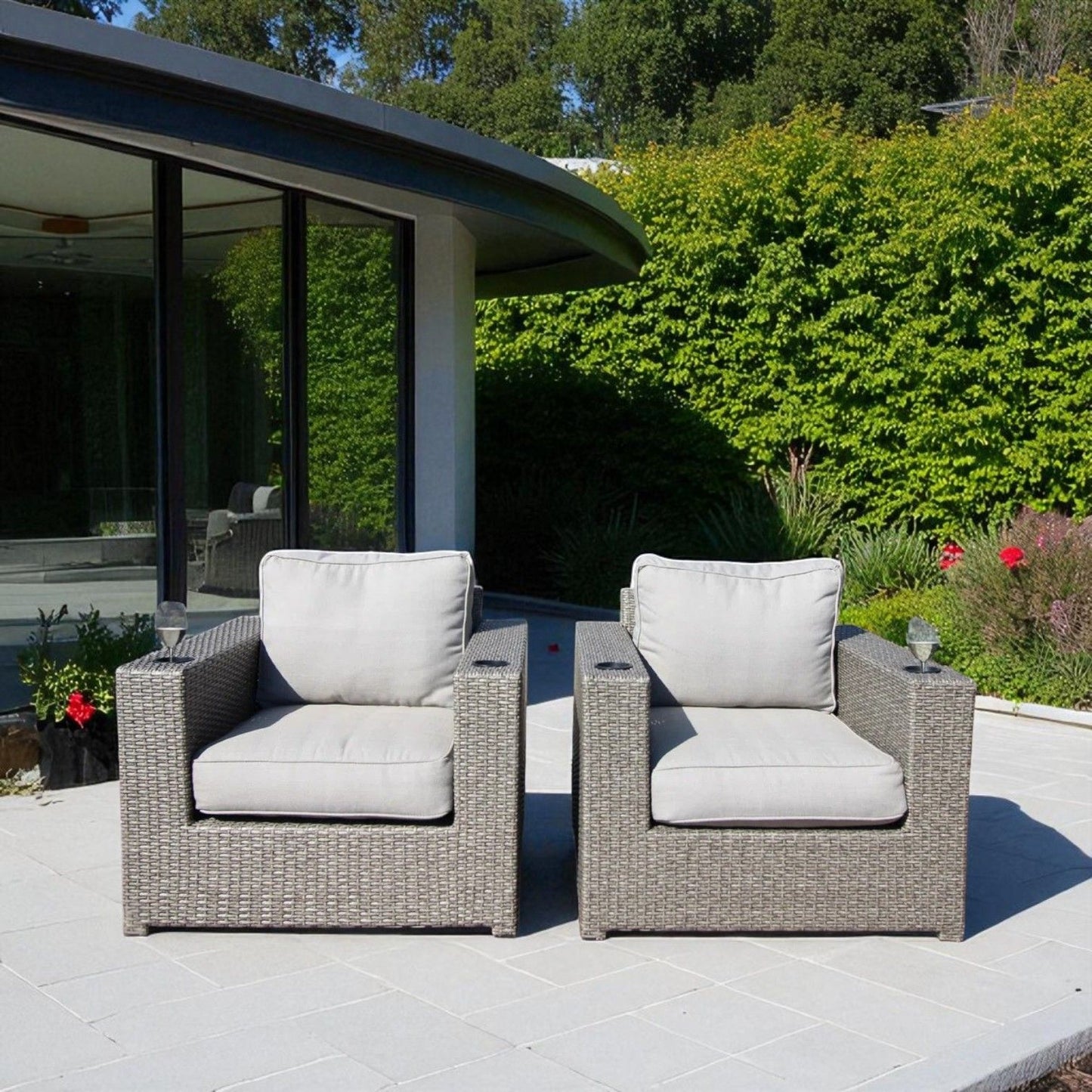 Outdoor Lounge Chairs With Cushions, Weather Resistant - Gray Mix LSI Patio Furniture