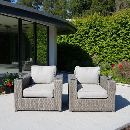 Outdoor Lounge Chairs With Cushions, Weather Resistant - Gray Mix LSI Patio Furniture