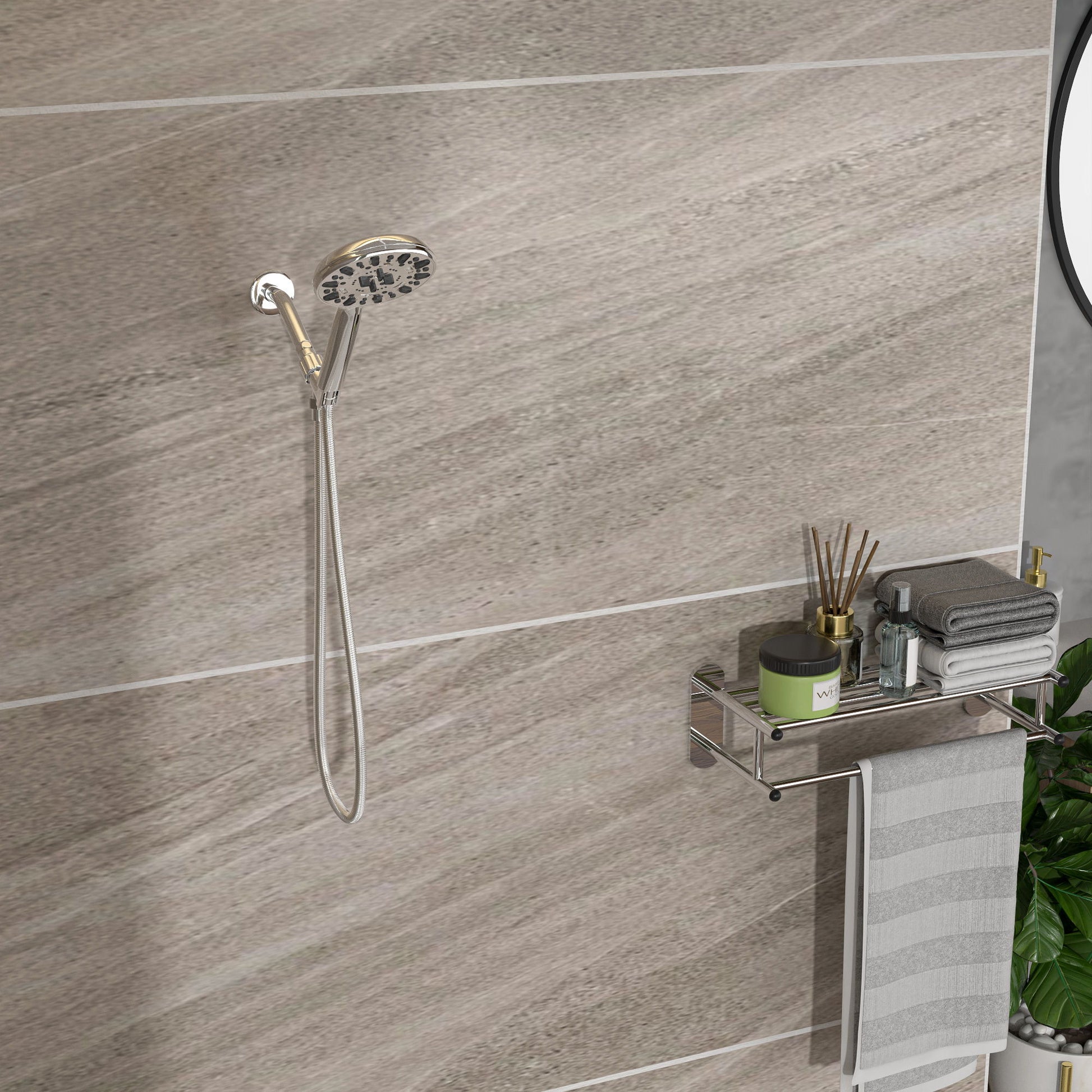 Multi Function Adjustable Hand Shower 7 Function Plastic Hand Shower With 59" Hose - Chrome Daily Nest
