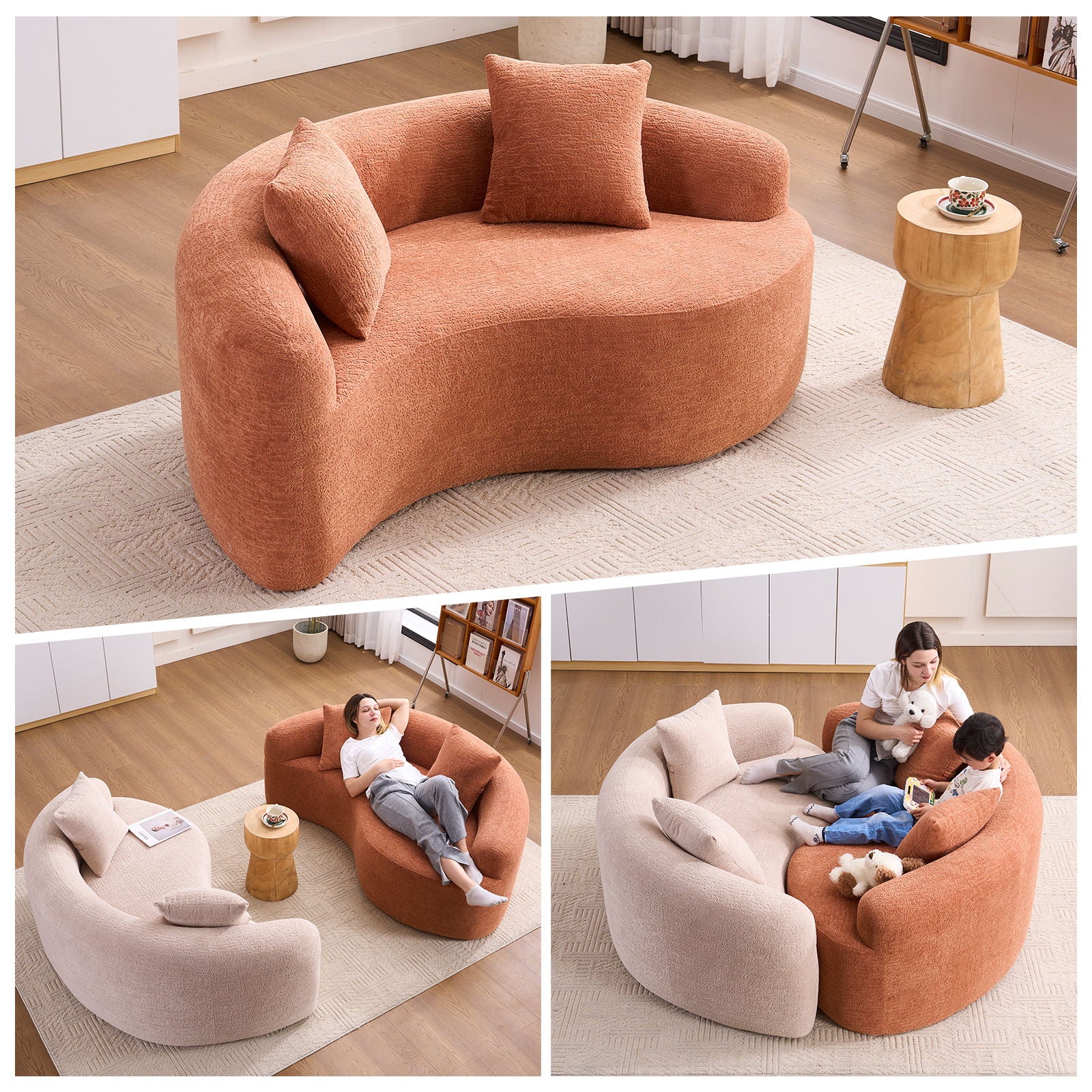Tai Chi - Curved Dual Depth Loveseat Home Essentials