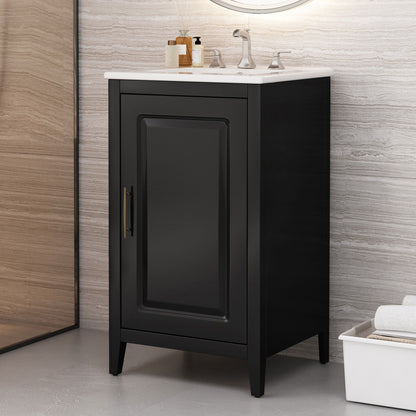 Modern Bathroom Vanity With Sink, Functional Drawer, Soft- Closing Door Noble House