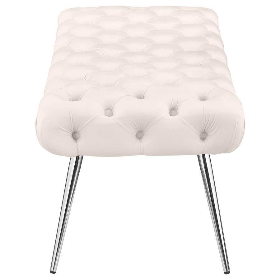 Ella - Upholstered Tufted Bench Metal Legs Coaster Fine Furniture