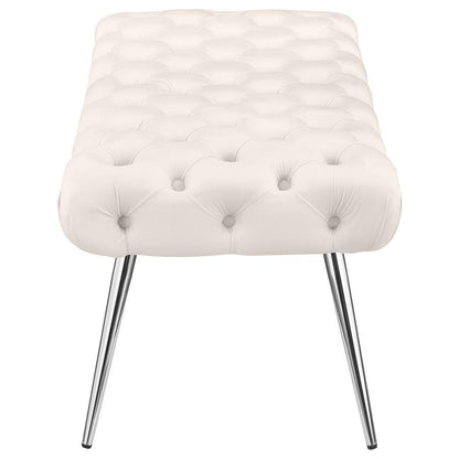 Ella - Upholstered Tufted Bench Metal Legs Coaster Fine Furniture