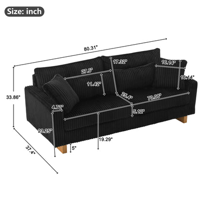 Modern Loveseat Sofa With 4 Pillows Noble House