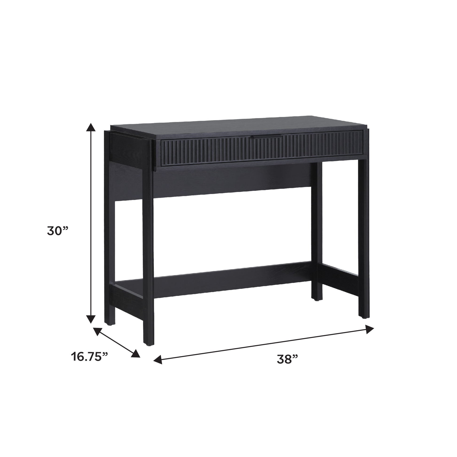 Transitional Reeded Writing Desk With Drawer Walker Edison