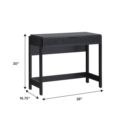 Transitional Reeded Writing Desk With Drawer Walker Edison