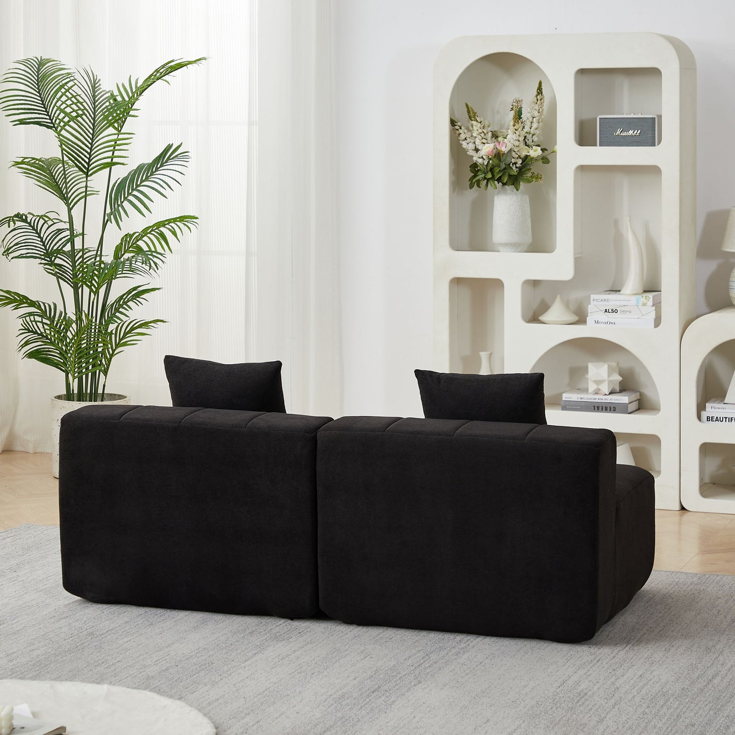 Modular Sectional Sofa With 2 Pillows, Symmetrical Design Home Essentials