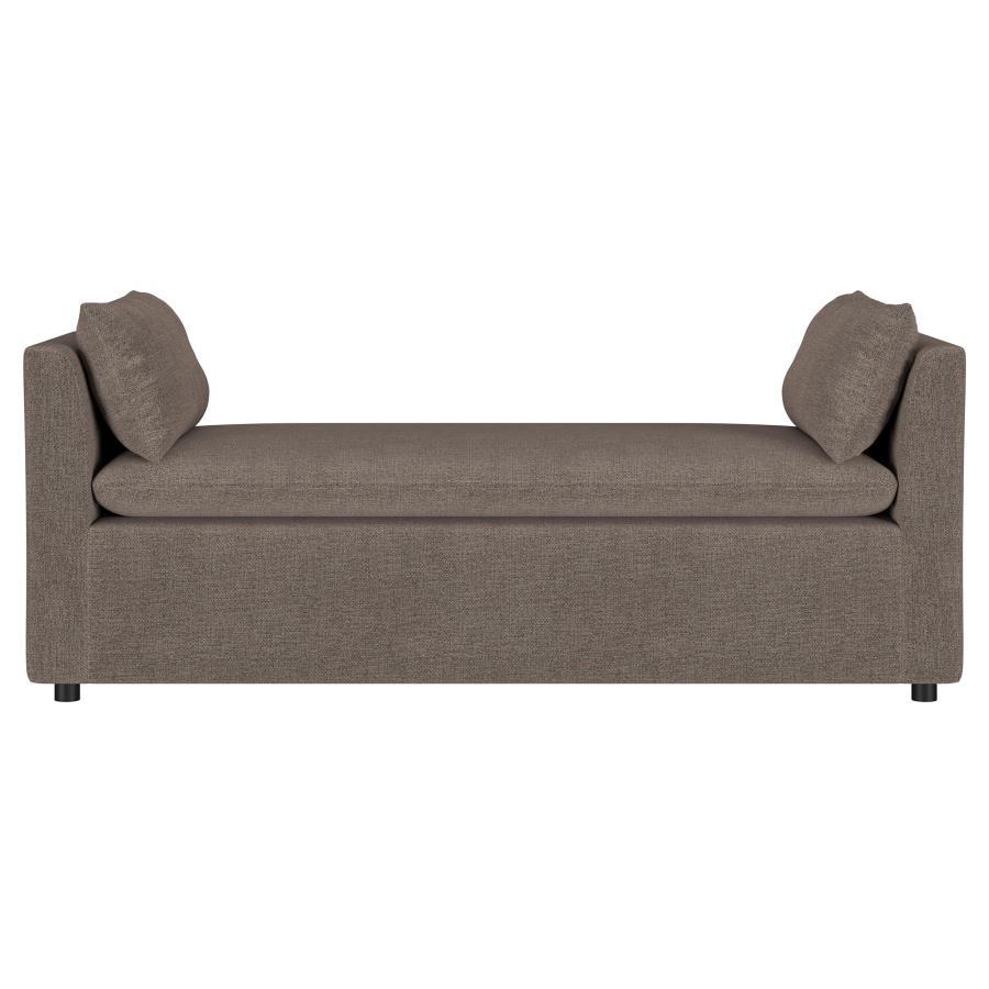 Robin - Upholstered Accent Bench With Armrests - Brown Coaster Fine Furniture