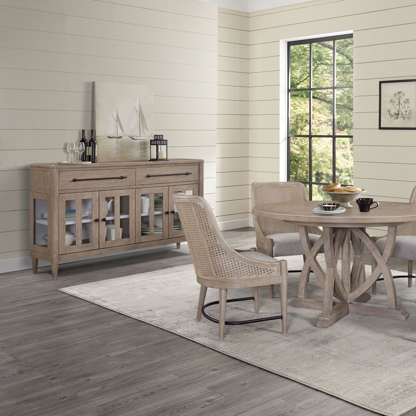 Power Ready - Buffet With Glass Cabinet Doors - Sand Bernards Furniture