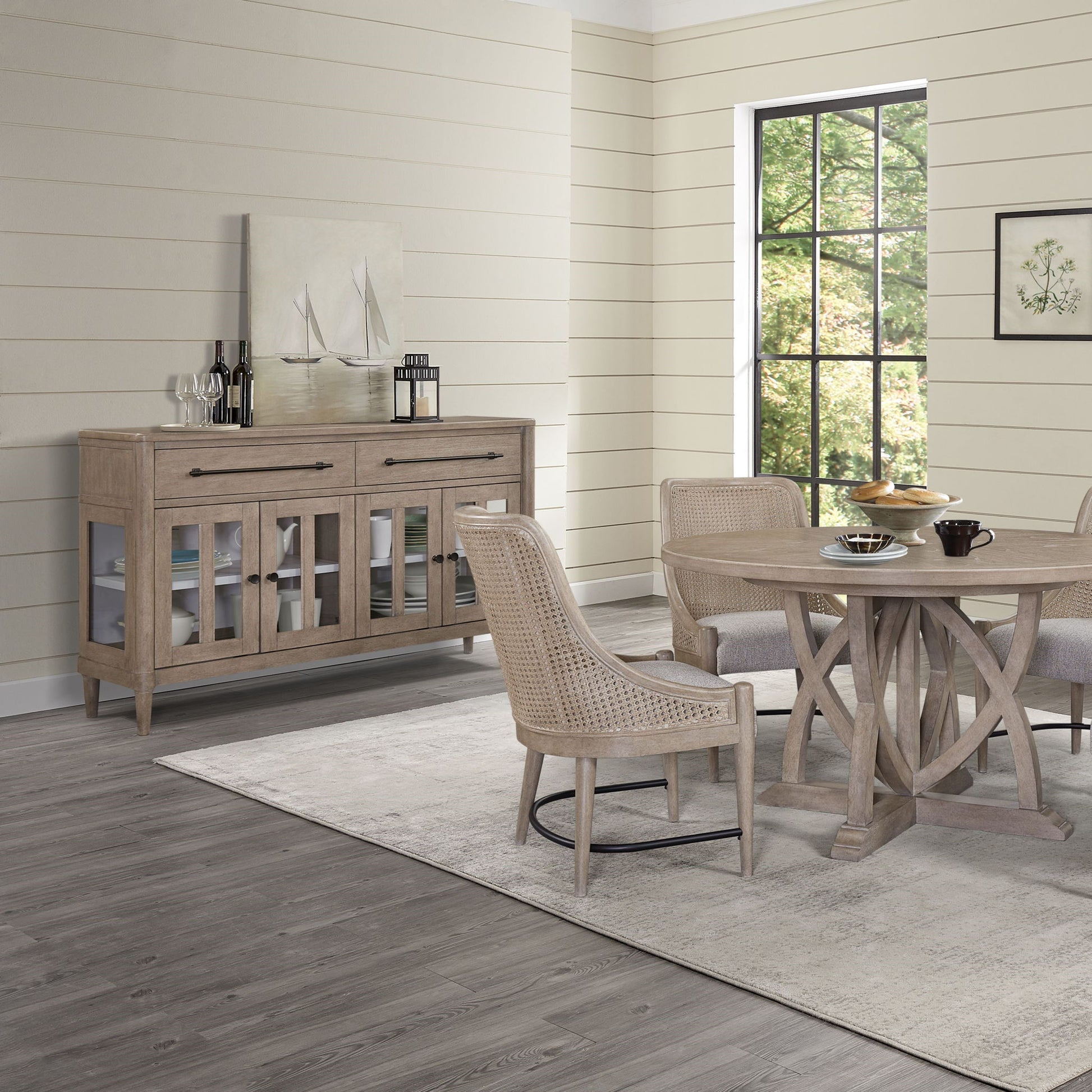 Power Ready - Buffet With Glass Cabinet Doors - Sand Bernards Furniture