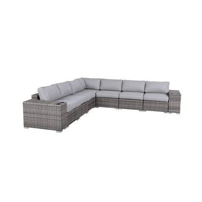 Minnesota - 9 Piece Sectional Sofa Set With Cushions - Gray Mix LSI Patio Furniture