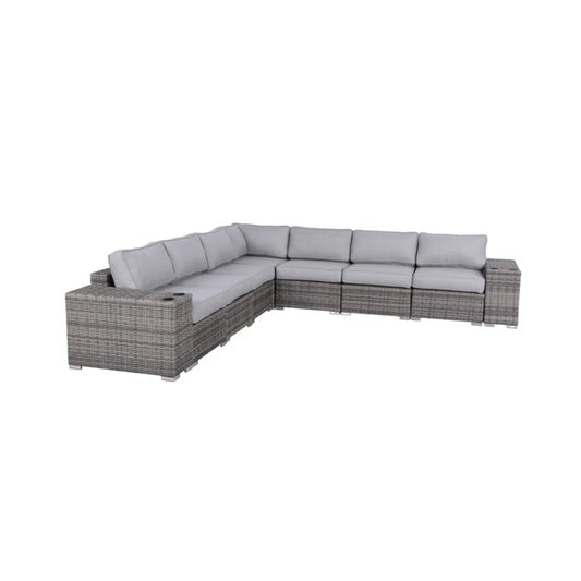 Minnesota - 9 Piece Sectional Sofa Set With Cushions - Gray Mix LSI Patio Furniture