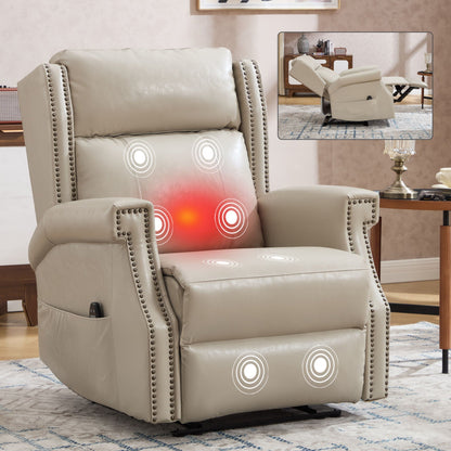 Manual Recliner Chair With Heavy Duty Motion Mechanism, 8 Vibrating Nodes And 3 Massage Modes For Living Room Home Essentials