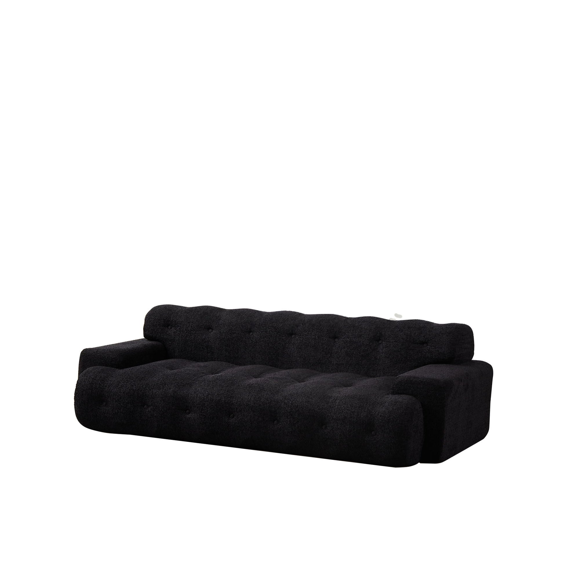 Cloud Series Minimalist Button Tufted Square Arm 3 Seater Sofa Home Essentials